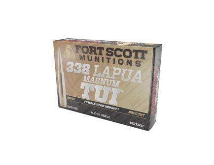 Fort Scott Munitions Tumble Upon Impact .338 Lapua Magnum 250 gr SBS 20rds Rifle Ammo for Maximum Effectiveness - 338250SBV1
