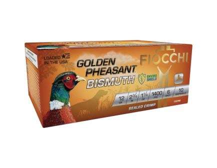 Fiocchi Golden Pheasant Bismuth 12 Gauge 2.75" #6 1-1/4 oz Shotshell, 10rds  - 12GPB6