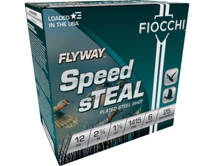 Fiocchi Flyway Speed Steal 12 Gauge 2-3/4" #6 1-1/8 oz Shotshell, 25rds - 12FST6