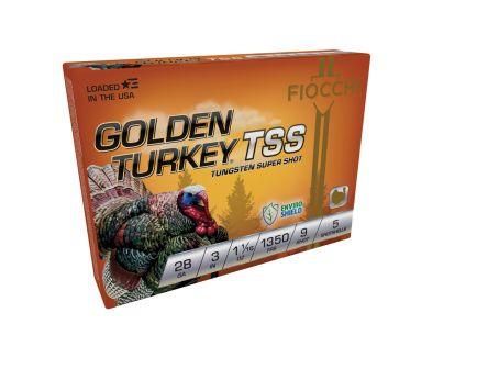 Fiocchi Golden Turkey TSS 28 Gauge 3" #9 1-1/16 oz 5rds Shotshell - Ultimate TSS for Turkey Hunting - 283TSS9