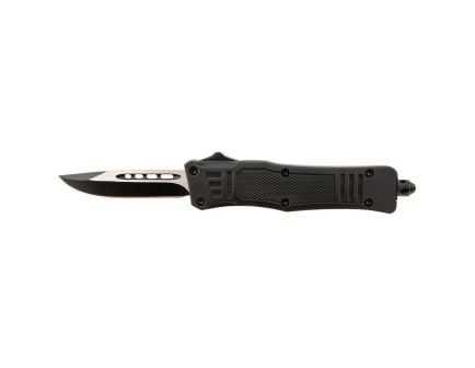 Steel River Spartan Mini Folding/OTF Knife Drop Point Black Plain Edge - Smooth OTF Deployment, Secure Lock, Perfect for EDC - MT616BDP