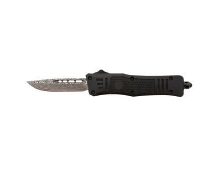 Steel River Spartan Mini Folding/OTF Knife Drop Point Black Plain Edge - Smooth OTF Action, Secure Lock, Ideal for EDC and Tactical Use - MT616BDDP