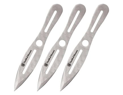 Smith & Wesson Bullseye Spear Point Throwing Knife Set Of 3, Stainless - SWTK10CP