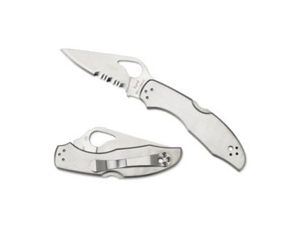 Spyderco byrd Meadowlark 2 Drop Point Second Generation Folding Knife, 2.938", Combination Edge - BY04PS2