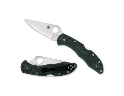Spyderco Delica 4 Drop Point Folding Knife, 2.875", Plain Edge, Green - C11PGRE