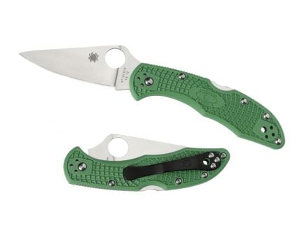 Spyderco Delica 4 Drop Point Folding Knife, 2.875", Green - C11FPGR