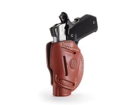 1791 Gunleather 3WH-1 Ambidextrous 3" to 4" Barrel 1911 OWB Open-Top Concealment 3-Way Holster, Classic Brown - 3WH-1-CBR-A