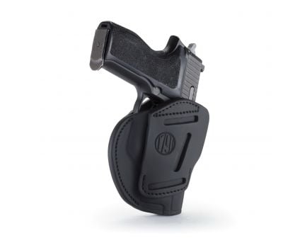 1791 Gunleather 3WH-5 Ambidextrous Glock 17 OWB Open-Top Concealment 3-Way Holster, Stealth Black - 3WH-5-SBL-A