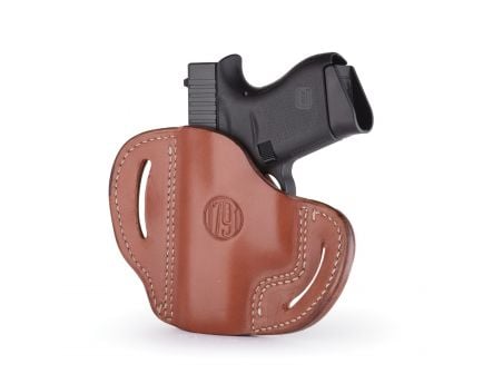 1791 Gunleather BHC Glock 43/Sig 365/PPK OWB Right Hand Leather Holster, Classic Brown - BHCCBRR
