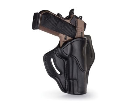 1791 Gunleather BH1 Right Hand 4" to 5" Barrel 1911 OWB Open-Top Holster, Stealth Black - BH1-SBL-R