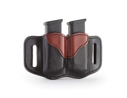 1791 Gunleather MAG2.1 Double Magazine Holster, Black on Brown - MAG21BLBA