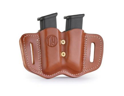 1791 Gunleather MAG F Double Magazine Carrier, Classic Brown - MAGF22CBRA