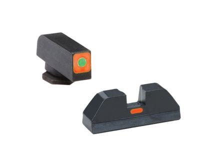 AmeriGlo CAP Sight Set for Glock 17, 19, 22 Pistols, Green with Orange Outline Front, Orange Paint Bar Rear - GL616