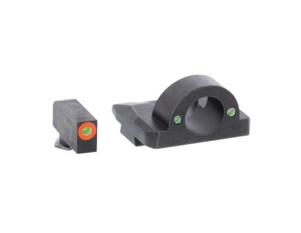AmeriGlo Ghost Ring Night Sight Set for Glock Gen5 17, 19x Pistols, Green with Orange Outline Front, Green Rear - GL5225