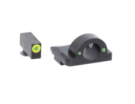 AmeriGlo Ghost Ring Night Sight Set for Glock Gen5 17, 19x Pistols, Green with Lumigreen Outline Front, Green Rear - GL5325