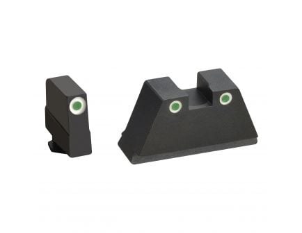 AmeriGlo Tall Suppressor 3X-Large Height Sight for All Glock Pistols, Green with White Outline Front and Rear - GL349