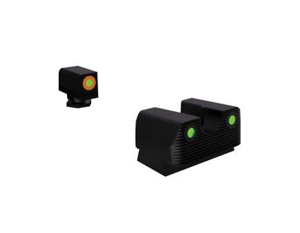 Rival Arms Tritium Standard Height Night Sight for Glock 42, 43 Pistols, Green with White Outline Front, Green Rear - RA2B231G