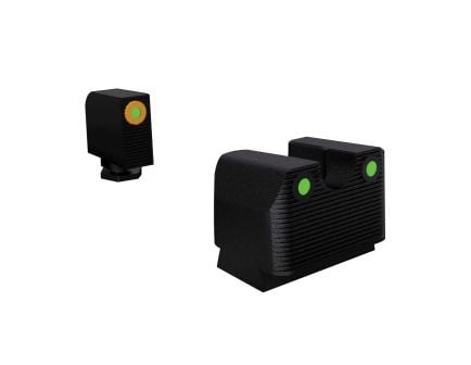 Rival Arms Tritium MOS Height Night Sight for Glock 17, 19 Pistols, Green with White Outline Front, Green Rear - RA3B231G