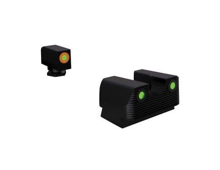 Rival Arms Tritium Standard Height Night Sight for Glock 17, 19 Pistols, Green with White Outline Front, Green Rear - RA1B231G