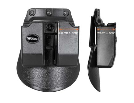 Fobus Double Magazine Pouch for 1911 and .45 ACP Single Stack Magazine, Paddle Mount, Black - 4500NDP