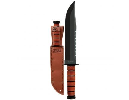KA-BAR Big Brother Clip Point Fixed Blade Knife, 9.375", Brown - 2217