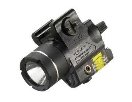 Streamlight TLR-4 170 lm C4 LED Lightweight Compact Water-Resistant Tactical Light w/ Integrated Red Aiming Laser, Black - 69241
