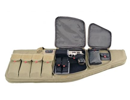 GPS 42" Tactical AR Case w/ External Handgun Case, Tan ‒ GPS-T42ART (Accessories Not Included)