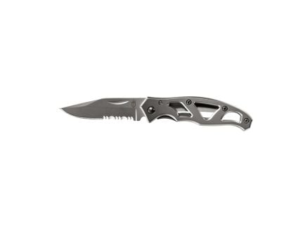Gerber Mini Paraframe Folding Clip Point Knife Serrated, Stainless - 22-48484