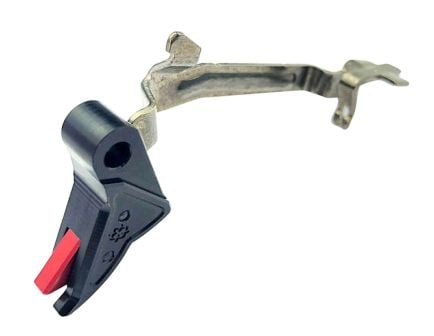 Cross Armory Enhanced Flat Faced Trigger for Glock Gen 1 to 4 Pistol, Anodized Black/Red - CRGTB