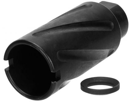 Tacfire 1/2-36 Spiral Fluted Krinko Style Muzzle Brake, 9mm, Black Oxide - MZ1007-9MM