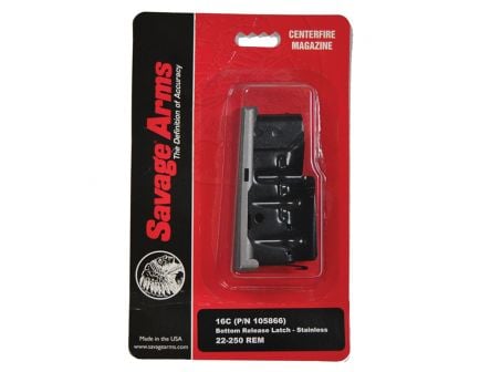Savage Arms 4 Round .25-250 Rem Detachable Magazine, Stainless Steel - 55108