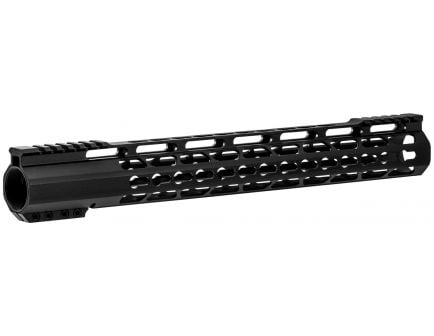 Tacfire Slim KeyMod 15" AR-15 Nitride Clamp-on Style Free Float Handguard, Hardcoat Anodized Black - HG09-15-N