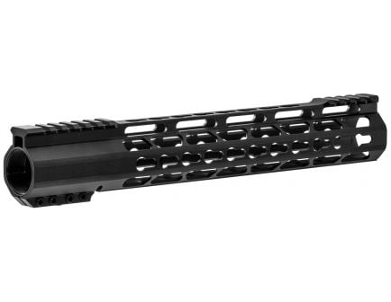 Tacfire Slim KeyMod 12" AR-15 Nitride Clamp-on Style Free Float Handguard, Hardcoat Anodized Black - HG09-12-N
