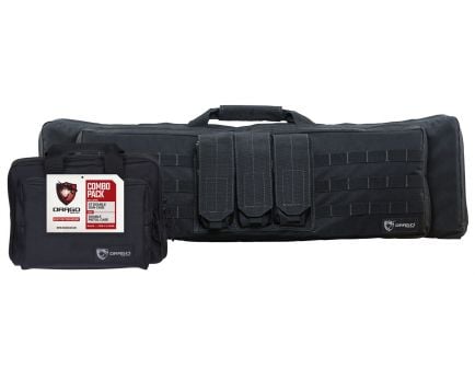 Drago Gear Double Rifle and Pistol Case Combo Pack, Smooth Black - 12-342BL