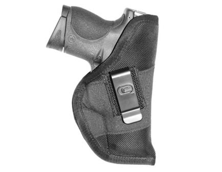GSM Outdoors The Grip Clip Small Ambidextrous Hand 2" to 2.5" Sub-Compact Low-Profile Inside-The-Waistband Conceal Carry Holster, Textured Black - CRF-GRPCLPSA1S-2