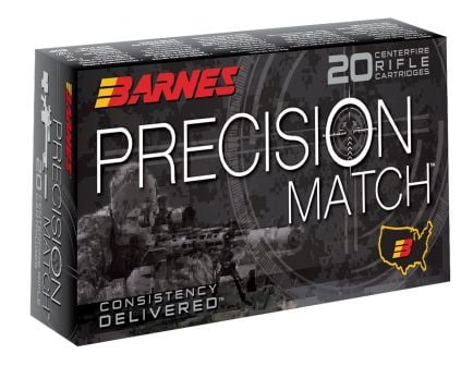 Barnes Bullets Precision 175 gr Open Tip Match Boat Tail .308 Win Ammo, 20/box - 30818