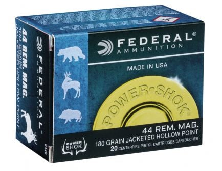 Federal Power-Shok 180 gr Jacketed Hollow Point .44 Rem Mag Ammo, 20/box - C44B