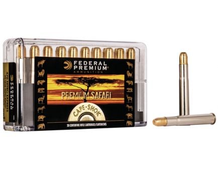 Federal Premium Safari Cape-Shok 500 gr Trophy Bonded Sledgehammer Solid .470 Nitro Express Ammo, 20/box - P470T2