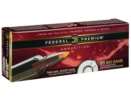 Federal Premium 140 gr Trophy Bonded Tip 7mm WSM Ammo, 20/box - P7WSMTT2