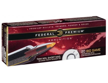 Federal Premium 160 gr Trophy Bonded Tip 7mm WSM Ammo, 20/box - P7WSMTT1