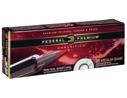 Federal Premium Hunting 140 gr Nosler Ballistic Tip 7mm WSM Ammo, 20/box - P7WSMB