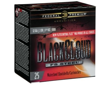 Federal Black Cloud FS Steel 3.5" 12 Gauge Ammo 4, 25/box - PWBX1344