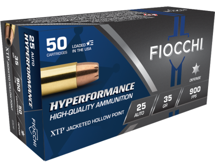 Fiocchi Extrema 35 gr Jacketed Hollow Point .25 ACP Ammo, 50/box - 25XTP