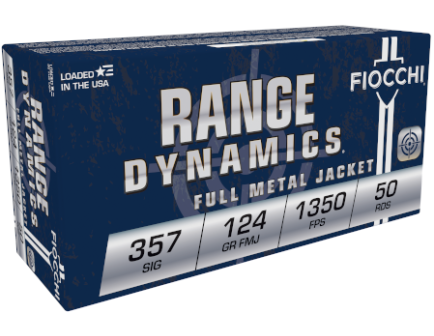 Fiocchi Shooting Dynamics 124 gr Full Metal Jacket .357 Sig Ammo, 50/box - 357SIGAP