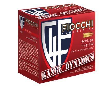 Fiocchi Range Dynamics 115 GR FMJ 9mm Luger Ammo