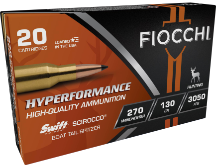Fiocchi Extrema 130 gr Scirocco II .270 Win Ammo, 20/box - 270SCA