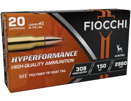 Fiocchi Hyperformance .308 Win 150gr. SST Polymer Tip BT Rifle Ammo, 20rds - 308HSA
