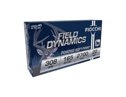 Fiocchi Field Dynamics .308 Win 165gr. Pointed Soft-Point  Ammo, 20rds - 308D