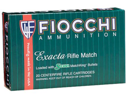 Fiocchi Exacta Rifle Match 180 gr Sierra GameKing Boat Tail Hollow Point .30-06 Spfld Ammo, 20/box - 3006MKD