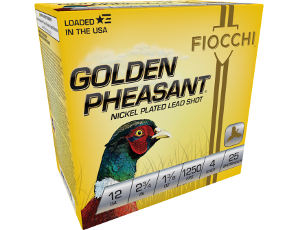 Fiocchi Extrema Golden Pheasant 2.75" 12 Gauge Ammo, 250 Rounds - 12GP4